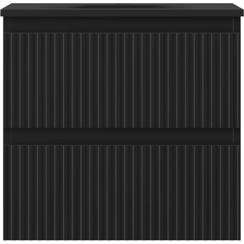 Mexen Rivel баня шкаф 50 см с мивка Vela, 2 чекмеджета, рифована, черно мат - 91A20-05047-2-BFF71-W23M71