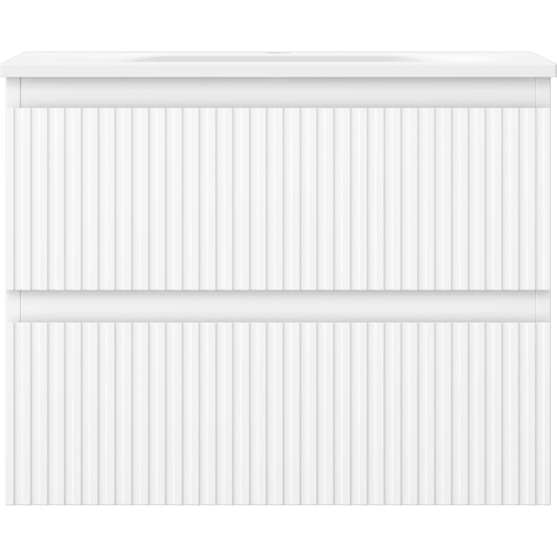 Mexen Rivel шкаф за баня 60 см с мивка Vela, 2 чекмеджета, рифлена, бяла мат - 91A20-06047-2-BFF01-W23M01