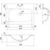 Mexen Rivel шкаф за баня 60 см с умивалник Vela, 2 чекмеджета, релефен, сив