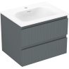 Mexen Rivel шкаф за баня 60 см с мивка Vela, 2 чекмеджета, рифелована, графит
