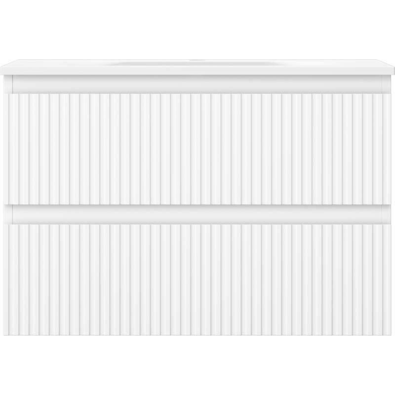 Mexen Rivel шкафче за баня 70 см с мивка Vela, 2 чекмеджета, с жлебове, бяло мат - 91A20-07047-2-BFF01-W23M01