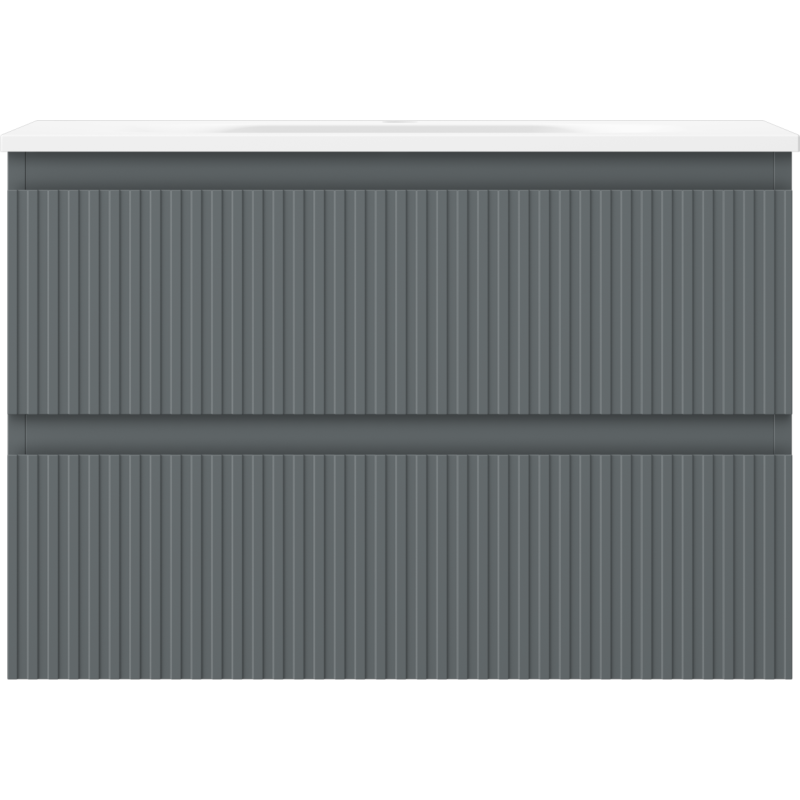 Mexen Rivel шкаф за баня 70 см с мивка Vela, 2 чекмеджета, релефен, графит