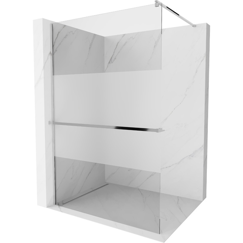 Mexen Kioto+ душ екран с рафт Walk-in 140 x 200 см, прозрачен/матов, хром - 800-140-121-01-35