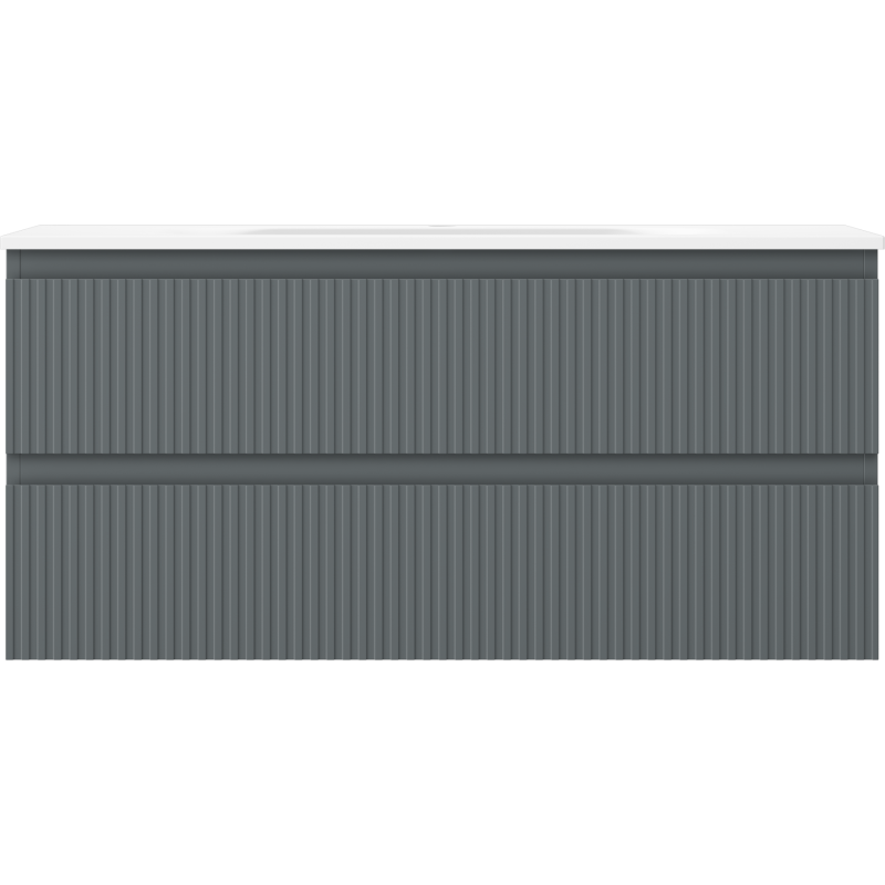 Mexen Rivel шкаф за баня 100 см с мивка Vela, 2 чекмеджета, рифлована, графит