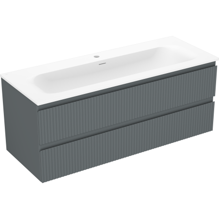 Mexen Rivel шкаф за баня 120 см с мивка Vela, 2 чекмеджета, рифелуванa, графит