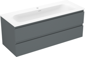 Mexen Rivel шкаф за баня 120 см с мивка Vela, 2 чекмеджета, рифелуванa, графит