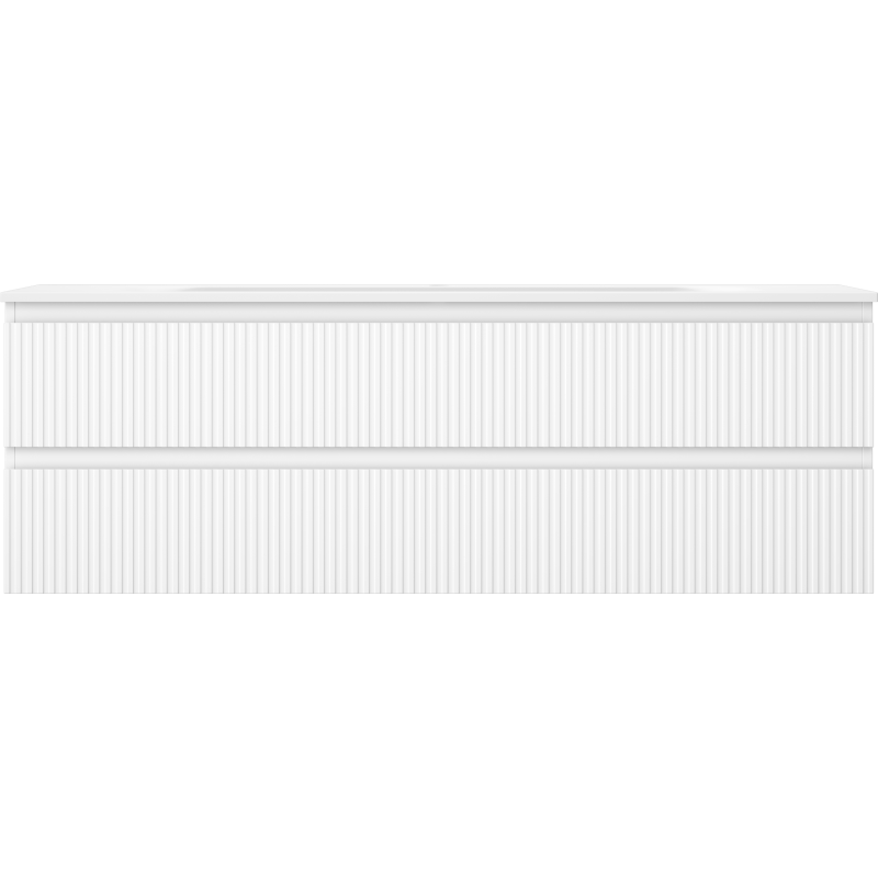 Mexen Rivel шкаф за баня 140 см с мивка Vela, 2 чекмеджета, оребрена, бял мат - 91A20-14047-2-BFF01-W23M01