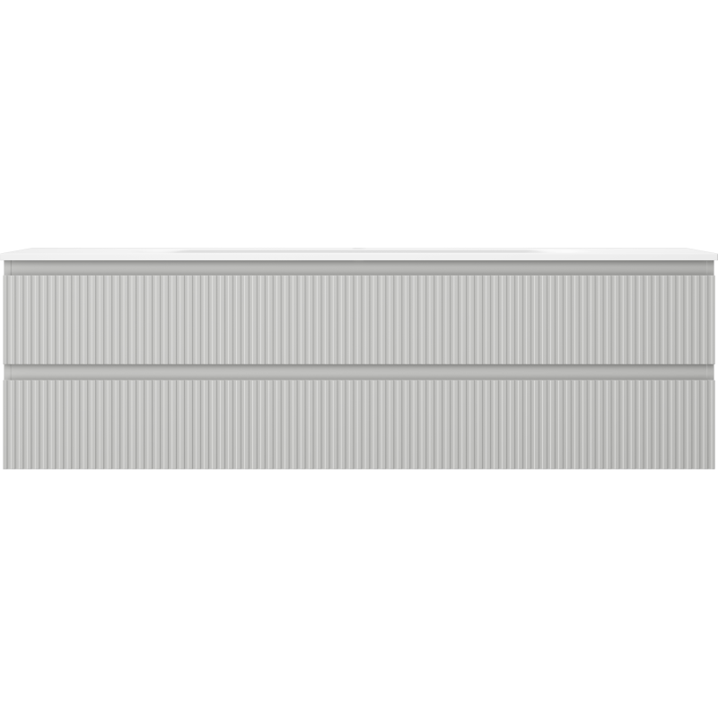 Mexen Rivel шкаф за баня 160 см с мивка Vela, 2 чекмеджета, гофриран, сив мат/бял