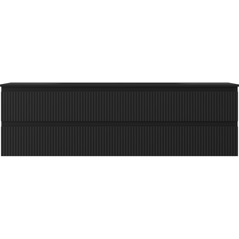 Mexen Rivel баня шкаф 160 см с мивка Vela, 2 чекмеджета, набразден, черен мат - 91A20-16047-2-BFF71-W23M71