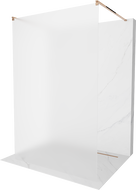 Mexen Kioto свободностояща душ стена 100 x 200 см, матирано 8 мм, розово злато