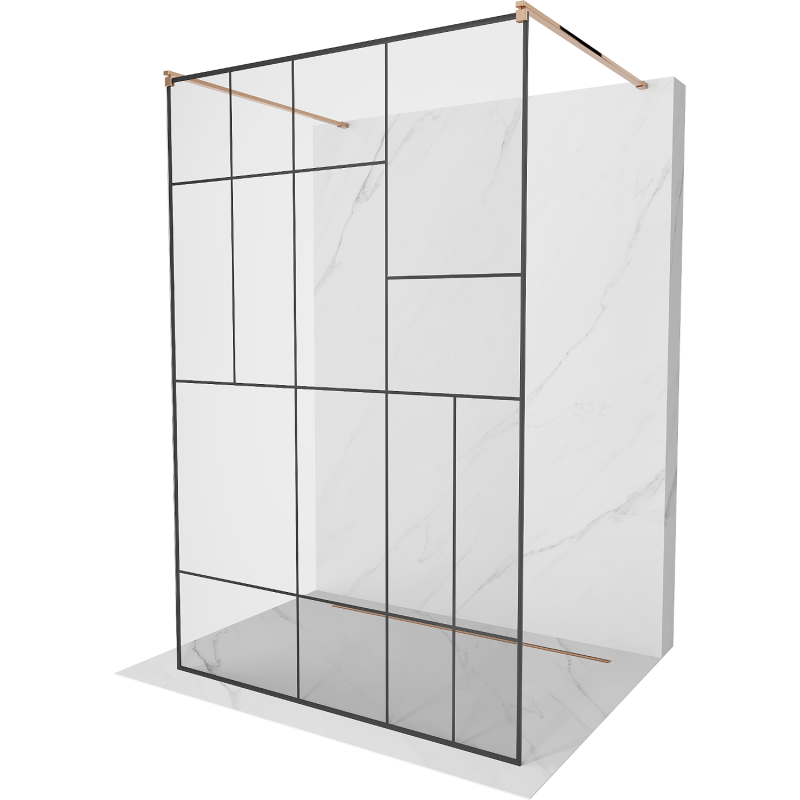 Mexen Kioto Свободно стояща душ кабина 120 x 200 cm, черен дизайн 8 mm, розово