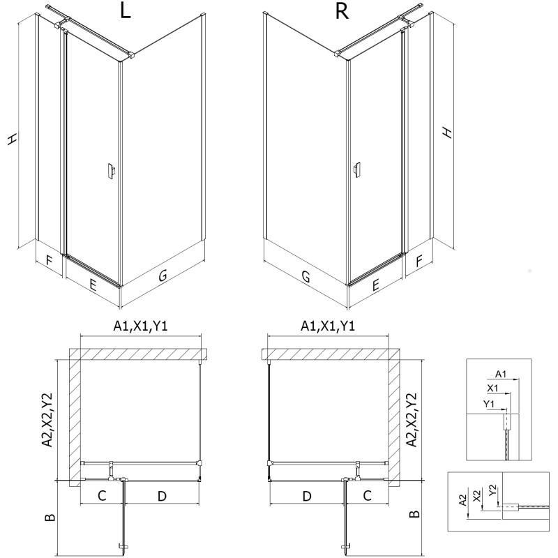 Mexen Mist T разтегателна душ кабина 80 x 70 см, прозрачна, хром - 8A4T-080-070-01-00