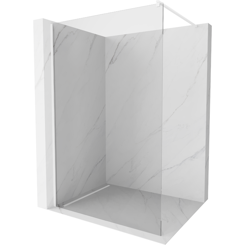 Mexen Kioto преграда за душ Walk-in 80 x 200 cm, прозрачна 8 mm, бяла - 800-080-101-20-00