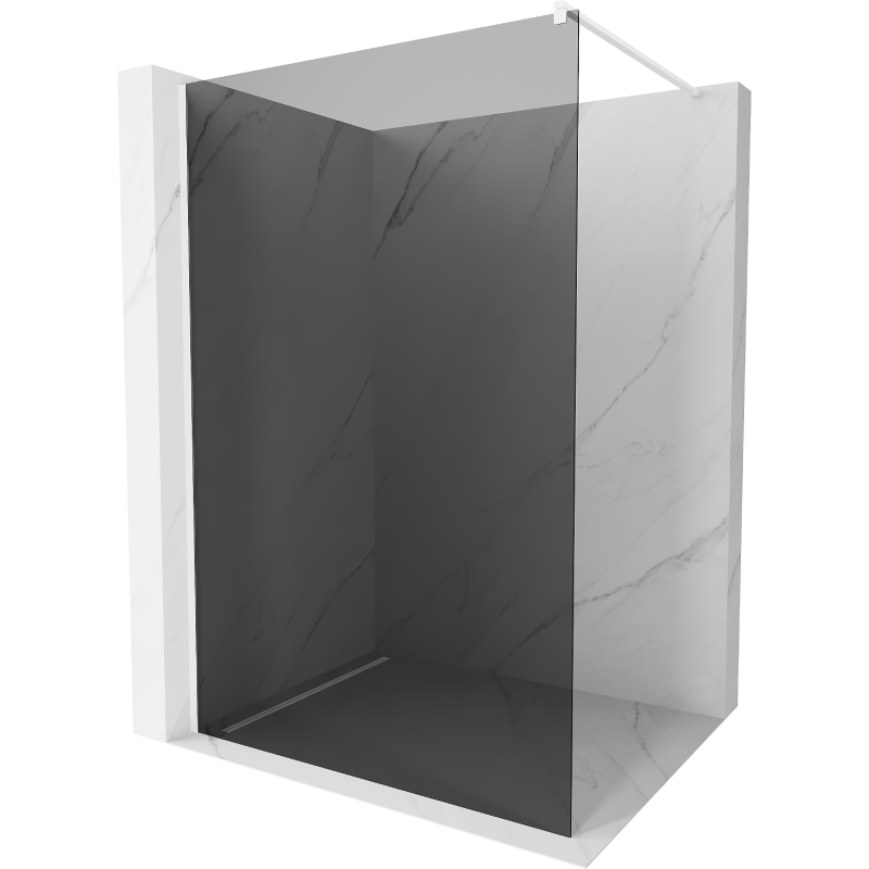 Mexen Kioto стена за душ Walk-in 70 x 200 cm, графит 8 mm, бяла - 800-070-101-20-40