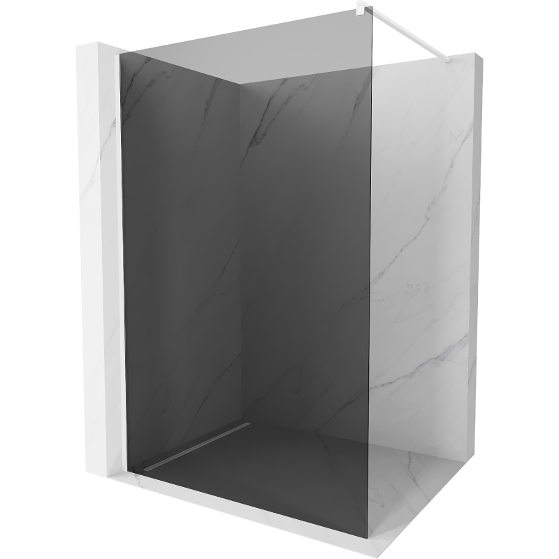 Mexen Kioto душ стена Walk-in 120 x 200 см, графит 8 мм, бяла - 800-120-101-20-40