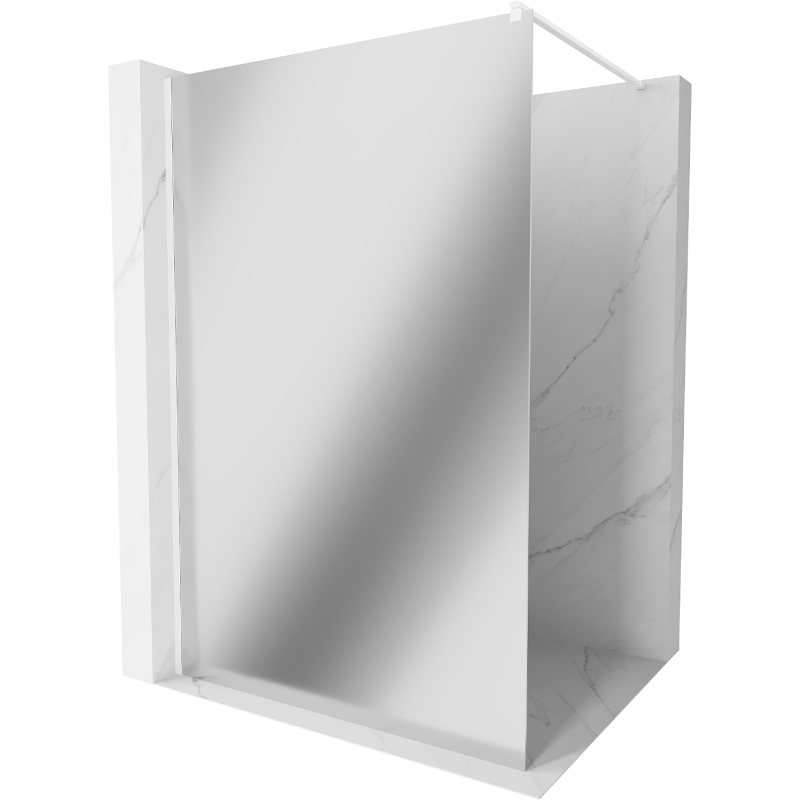 Mexen Kioto стена за душ Walk-in 80 x 200 см, огледало 8 мм, бяло - 800-080-101-20-50