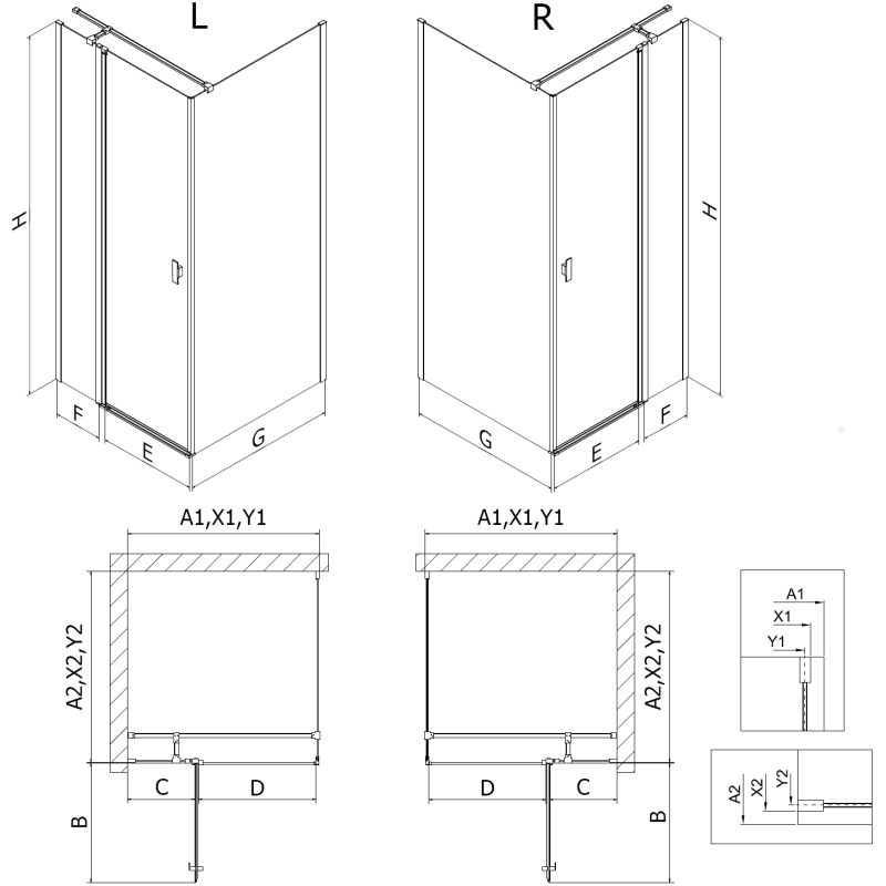 Mexen Mist T люлееща душ кабина 110 x 95 см, прозрачна, хром - 8A4T-110-095-01-00