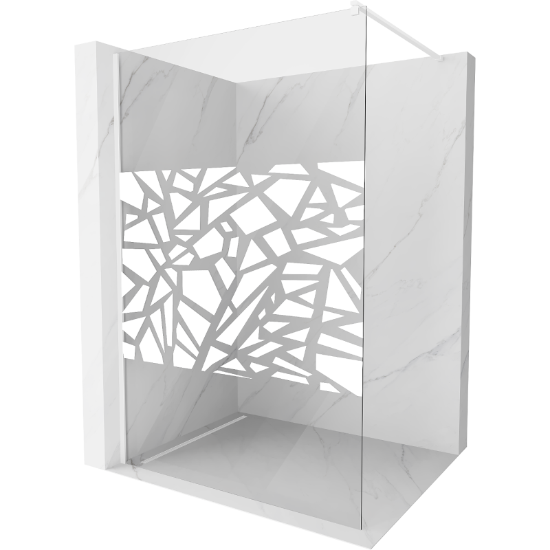 Mexen Kioto стена за душ Walk-in 80 x 200 cm, бял модел 8 mm, бяла - 800-080-101-20-85