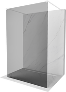 Mexen Kioto самостоятелна душ преграда 100 x 200 cm, графит 8 mm, бяла - 800-100-002-20-40