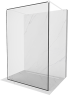 Mexen Kioto Самостоятелна душ стена 140 x 200 см, черна рамка 8 мм, бяла - 800-140-002-20-70