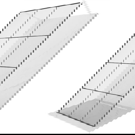 Mexen Kioto свободностояща душ екран 120 x 200 см, черна решетка 8 мм, бяла - 800-120-002-20-77