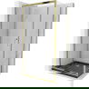Mexen Apia душ кабина плъзгаща се 120 x 80 см, прозрачен, златен + поддушник Flat, черен - 840-120-080-50-00-4070G