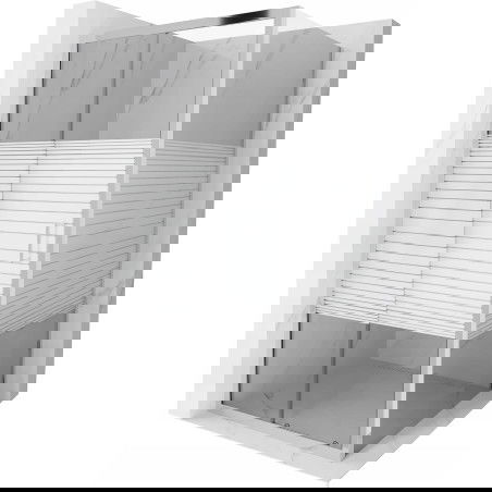 Mexen Apia плъзгаща душ кабина 100 x 100 см, бели ленти, хром - 840-100-100-01-20