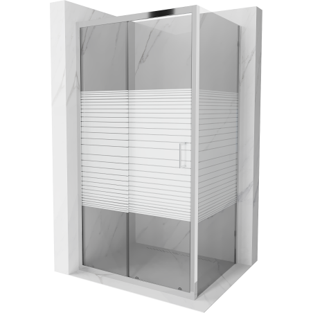 Mexen Apia душова кабина разтегателна 115 x 100 см, ивици, хром - 840-115-100-01-20