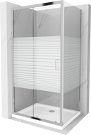 Mexen Apia душ кабина разтегателна 110 x 100 см, ивици, хром + под на Flat - 840-110-100-01-20-4010