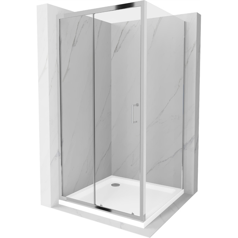 Mexen Apia плъзгаща се душ кабина 90 x 90 см, прозрачна, хром + поддушово