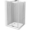Mexen Apia плъзгаща се душ кабина 100 x 100 см, прозрачна, хром + корито Flat