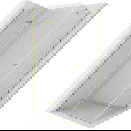 Mexen Roma сгъваема душ кабина 70 x 90 см, прозрачна, златна - 854-070-090-50-00