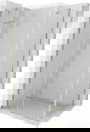 Mexen Roma душ кабина с отварящи се врати 80 x 70 см, прозрачна, златиста - 854-080-070-50-00