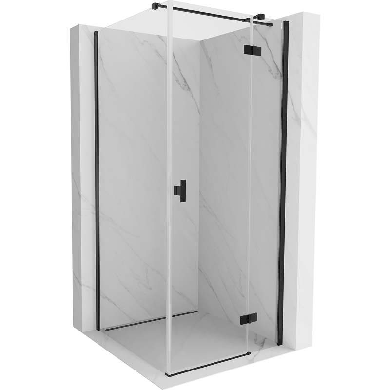 Mexen Mist H T душ кабина отваряема дясна 85 x 85 см, прозрачна, черна - 8A5T-085-085-70-00-P