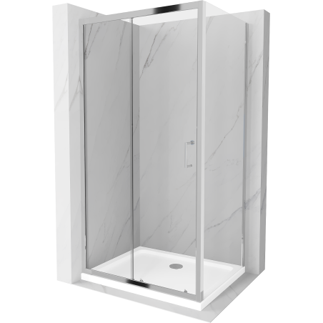 Mexen Apia плъзгаща душ кабина 120 x 70 см, прозрачна, хром + плоскост