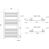 Mexen Ares страничен радиатор за баня 900 x 500 мм, 372 W, бял - W102-0900-500-00-20-S