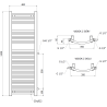 Mexen Ares радиатор за баня страничен 1200 x 400 mm, 442 W, бял - W102-1200-400-00-20-S