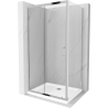 Mexen Apia плъзгаща се душ кабина 140 x 100 см, прозрачна, хром + поддушов съд Flat - 840-140-100-01-00-4010