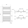 Mexen Mars страничен радиатор за баня 900 x 500 mm, 370 W, бял - W110-0900-500-00-20-S