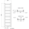 Mexen Bolt радиатор за баня 1000 x 300 мм, 197 W, бял - W126-1000-300-00-20