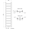 Mexen Bolt баня радиатор 1200 x 300 мм, 189 W, хром - W126-1200-300-00-01