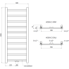 Mexen Bolt радиатор за баня 1200 x 500 мм, 251 W, златист - W126-1200-500-00-50