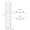 Mexen Bolt радиатор за баня 1800 x 400 mm, 406 W, черен - W126-1800-400-00-70