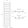 Mexen Bolt стенен радиатор за баня 1800 x 500 mm, 460 W, антрацит - W126-1800-500-00-66