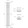 Mexen Flux декоративен радиатор за баня 1500 x 240 mm, 450 W, антрацит - W127-1500-240-00-66