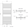 Mexen Zing баня радиатор 1200 x 500 мм, 513 W, бял - W128-1200-500-00-20