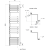 Mexen Loop радиатор за баня 1250 x 375 mm, 666 W, черен - W129-1250-350-00-70