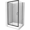Mexen Apia плъзгаща се душ кабина 120 x 80 см, прозрачна, черна + корито Рио - 840-120-080-70-00-4510