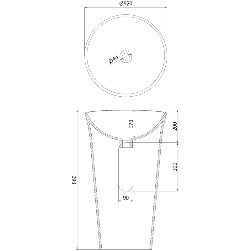 Mexen Nilda самостоятелна мивка от конгломерат 52 x 52 см, бяла мат - 26555200