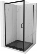 Mexen Apia плъзгаща се душ кабина 90 x 90 см, прозрачна, черна + плоска тава,